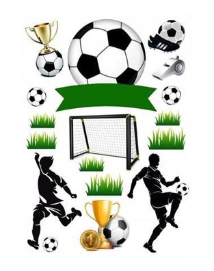 Fußball Spiel Tore Essbar Tortenaufleger Torte Geburstag Zuckermasse + NAME 09