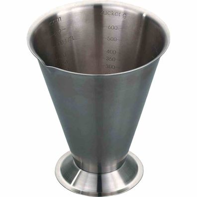 Messbecher 0,75 l matter Edelstahl, mit Fuß