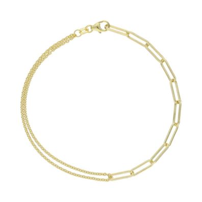 JuwelmaLux Glieder Armband Silber 925 Gold plattiert JL48-03-0038