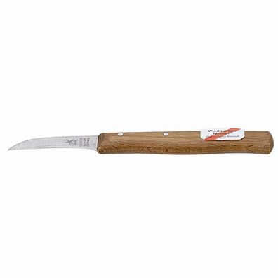 Gemüsemesser 60 mm gebogene Klinge langer Griff, Buche