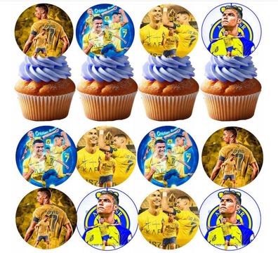 Fußball Cristiano Ronaldo Essbar 12 Muffin Zuckermasse Tortenbild Tortenaufleger