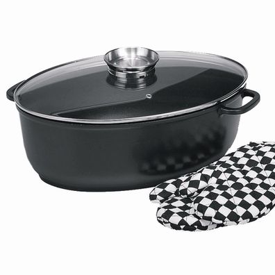 Gansbräter "Delta" 38 x 26 cm, 8 l mit Glasdeckel