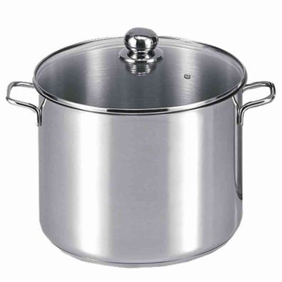 Jumbo-Topf 14 l Edelstahl rostfrei mit Glasdeckel
