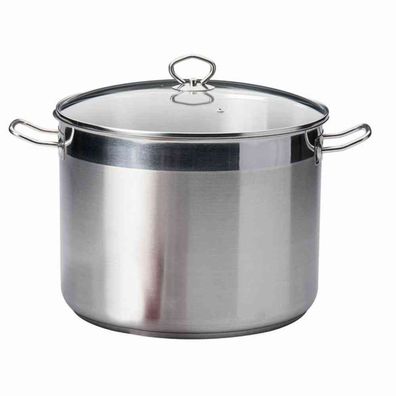 Maxi-Allzwecktopf 20 l Edelstahl mit Glasdeckel
