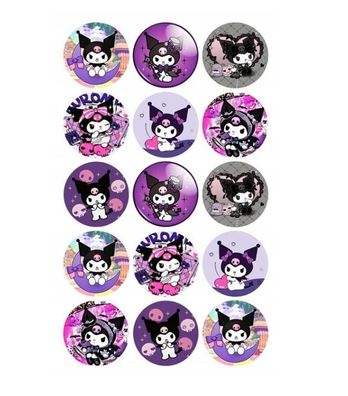 Kuromi Weißer Hase Essbar 12 Muffin Zuckermasse Tortenbild Tortenaufleger 03