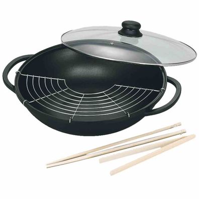 Wok mit Glasdeckel "Leipzig" 36 cm