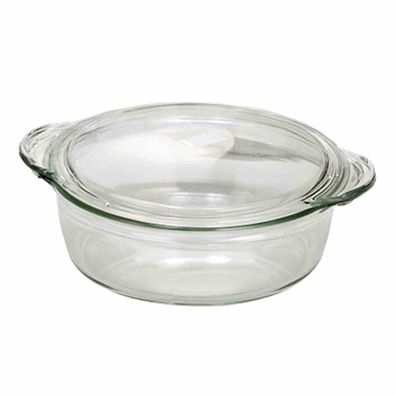 Schüssel + Deckel rund 1l Glas Küche Haushalt Schüsseln Geschirr Kochschüssel