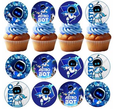 Astro Bot Essbar Roboter 12 Muffin Zuckermasse Tortenbild Tortenaufleger