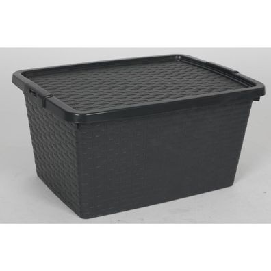 16x Box "INTRIGO" 20L 43x32x22cm Aufbewahrungskorb Lagerungskiste mit Deckel