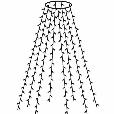 Baumvorhang 12 Stränge je 25 LED IP44 + Timer Lichterkette Baumschmuck Garten