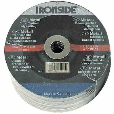 Trennscheibe für Metall 115 x 3,0 mm gekröpft, Bohrung 22mm