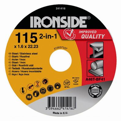 Trennscheibe 115x1,6x22 für Stahl+Inox