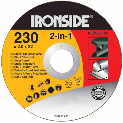 Trennscheibe 230x2,0x22mm für Stahl + Inox