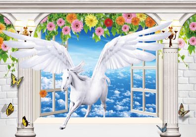 Vlies Fototapete Wandtapete Wandbilder 3D Effekt Stil Dream Pegasus 2007