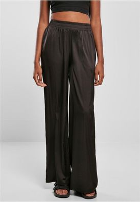 Urban Classics Damen Hose Ladies Satin Wide Leg Pants Black