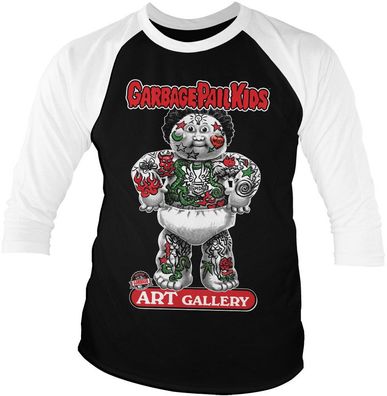 Garbage Pail Kids Art Gallery Baseball 3/4 Sleeve Tee Longsleeve White-Black