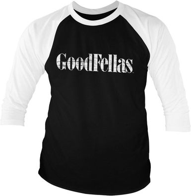 Goodfellas Cracked Logo Baseball 3/4 Sleeve Tee Longsleeve White-Black