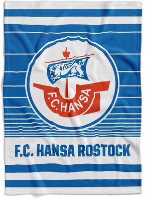 Hansa Rostock Veloursdecke Logo Fussball 150x200cm
