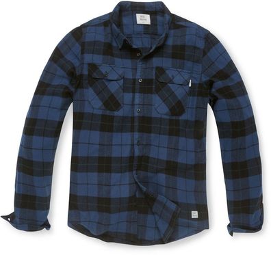 Vintage Industries Karohemd Sem Flannel Shirt Kobalt Check - Sem