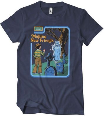Steven Rhodes Making New Friends T-Shirt Navy