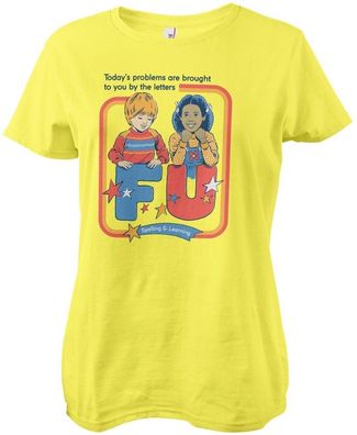 Steven Rhodes Todays Problems Girly Tee Damen T-Shirt Yellow
