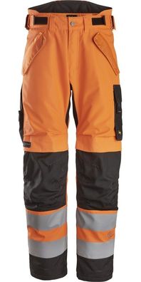 Snickers Warnschutzhose High-Vis, wasserdichte leicht wattierte Arbeitshose, Kl