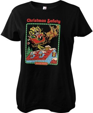 Steven Rhodes Christmas Safety Girly Tee Damen T-Shirt Black