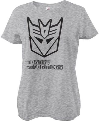 Transformers Decepticon Monotone Girly Tee Damen T-Shirt Heathergrey