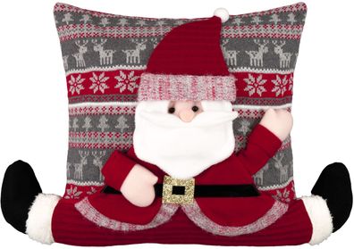 Kissenbezug Weihnachten 40x40 Kissenhülle 3 D Motiv Kissen Weihnachtsmann Plüsch