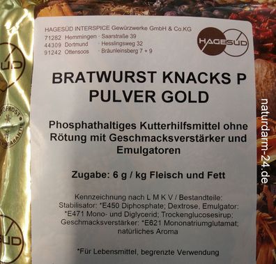 Bratwurst Knacks P Pulver Gold mit Phosphat, 1kg, Gewürz, Gewürze