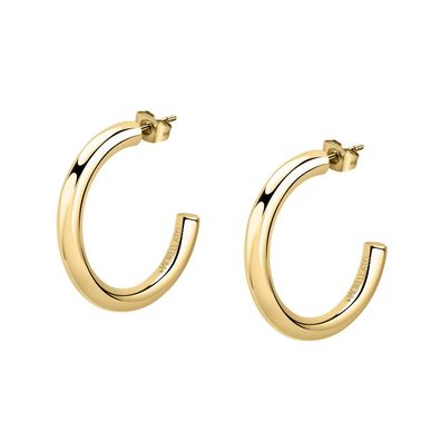 Minimalist gold-plated earrings circles Creole SAUP11
