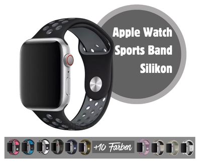 Armband für Apple Watch ULTRA Series SE 11 10 9 8 7 6 - 1 Silikon gelocht Sportband