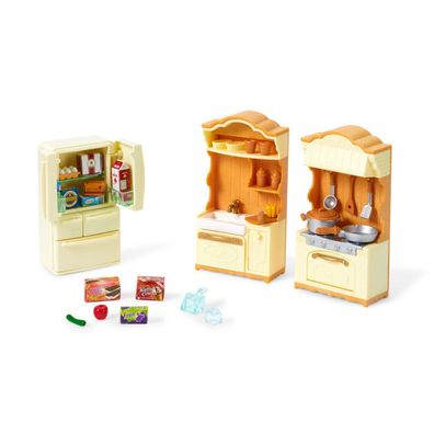Set - Küche mit Kühlschrank
