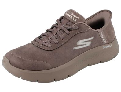 Skechers Slip Ins Go Walk Flex Mali Damen Schlupfsneaker Halbschuhe braun