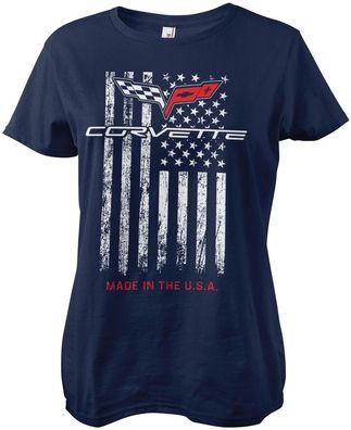 Corvette Damen T-Shirt Made In The Usa Girly Tee GM-5-CORV009-H58-12
