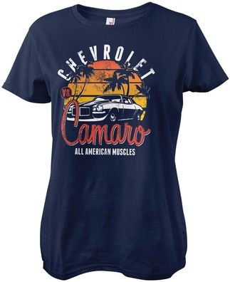 Camaro Damen T-Shirt Chevrolet Sunset Girly Tee GM-5-CAM002-H76-10