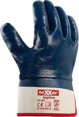 teXXor Topline Nitril-Handschuhe Stulpe (12 Paar) 2331
