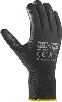 teXXor Nitril-Handschuhe Polyester (12 Paar) 2353
