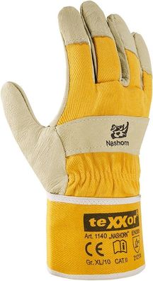 teXXor Schweinsvollleder-Handschuhe Nashorn (12 Paar) 1140