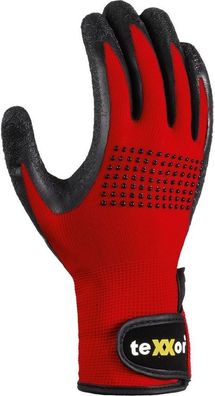 teXXor Nylon-Montagehandschuhe Latex Beschichtet (12 Paar) 2426