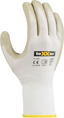 teXXor Nylon-Strickhandschuhe Nitril Beschichtet (12 Paar) 2420