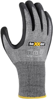 teXXor Schnittschutz-Strickhandschuhe Besandete Nitrilbeschichtung (12 Paar) 2424