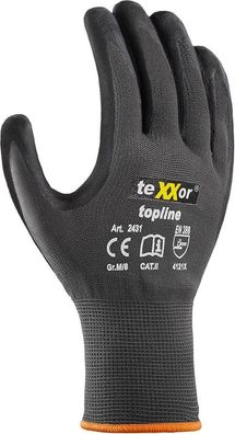 teXXor Nylon-Strickhandschuhe Nitril Beschichtet (12 Paar) 2431