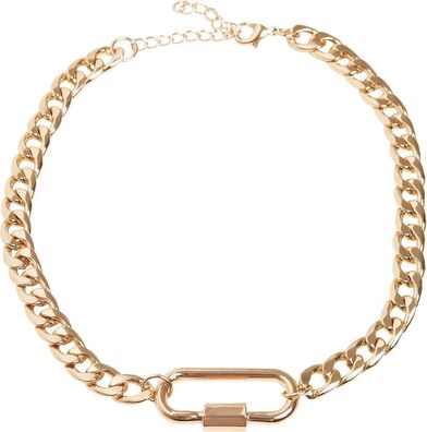 Urban Classics Fastener Necklace Gold
