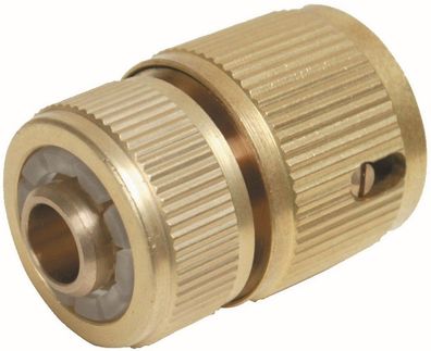Silverline Gartenpflege Messing-Schnellkupplung mit Wasserstopp