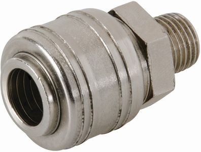 Silverline Druckluftanschluss Druckluft-Schnellkupplung mit Außengewinde für