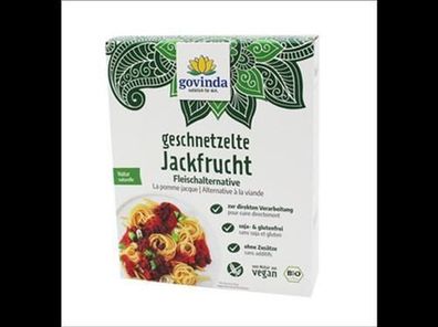 Govinda 3x Jackfrucht-Fruchtfleisch geschnetzelt, Fleischalternative 200g