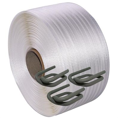 Discount: 19mm Textilband - kreuzgewebt - Umreifungsset Textil Umreifungs Set