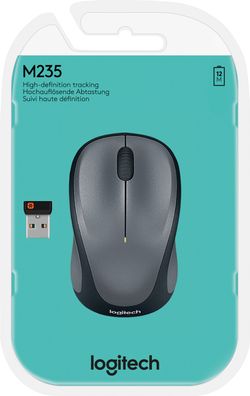 Logitech Maus M235, Wireless, Unifying, grau