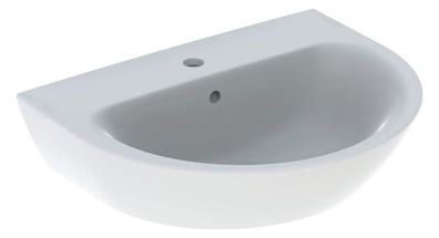 Geberit Waschtisch Renova mit HL mittig, mit ÜL 600x480mm weiß